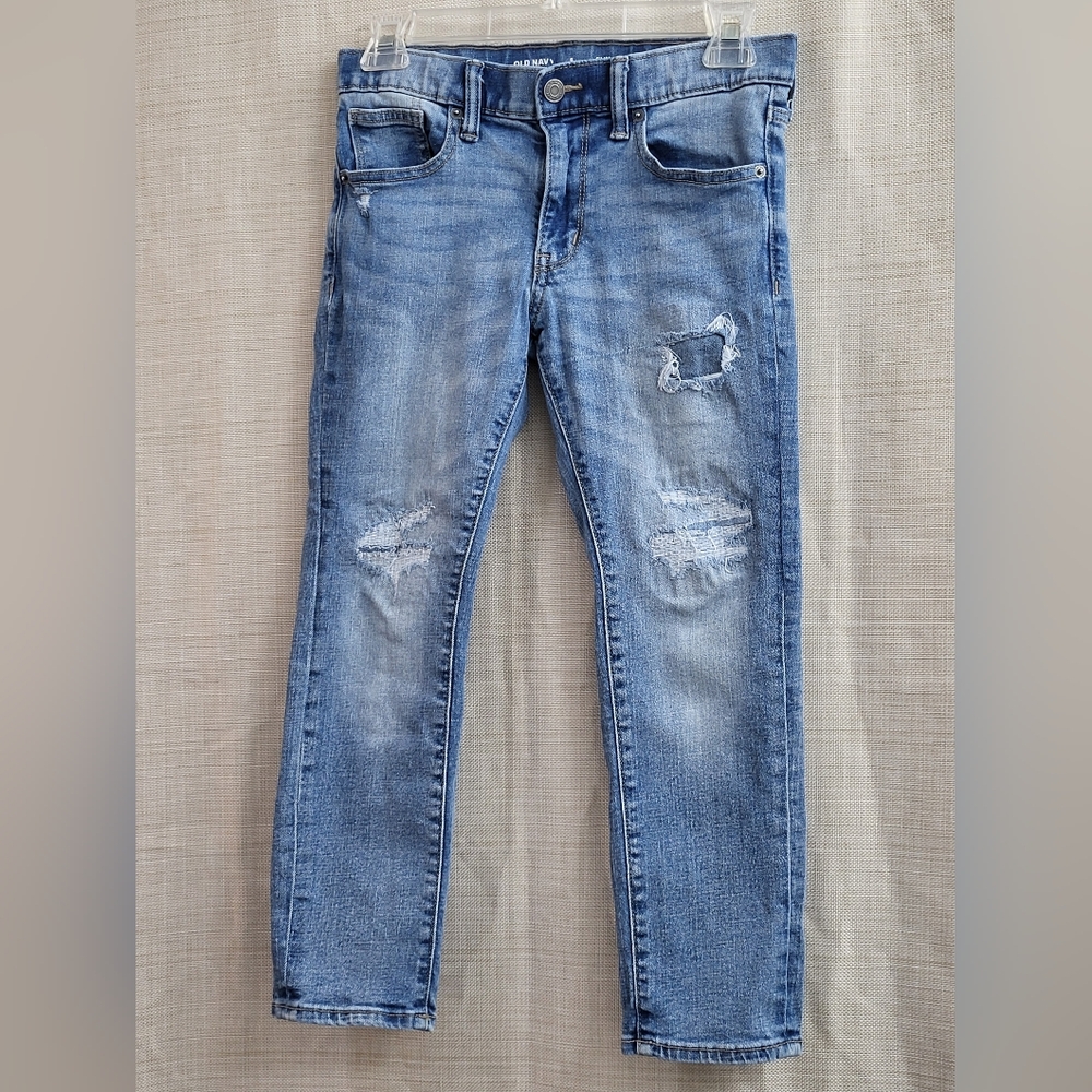 Old Navy Girls‎ Karate Slim Built in Tough Distressed Jeans  Stretch Size 8 Plus